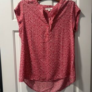 Stylish Red Floral Blouse by LOFT